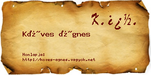 Köves Ágnes névjegykártya