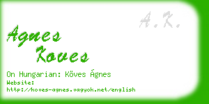 agnes koves business card
